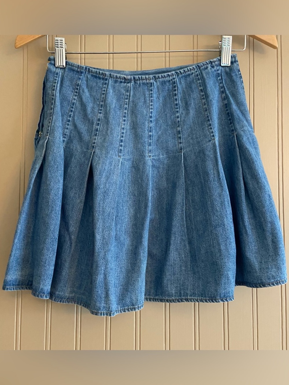 Y2K 90s Dyna Sport Pleated Lightweight Denim Skirt Women’s Size 5 - Picture 4 of 7